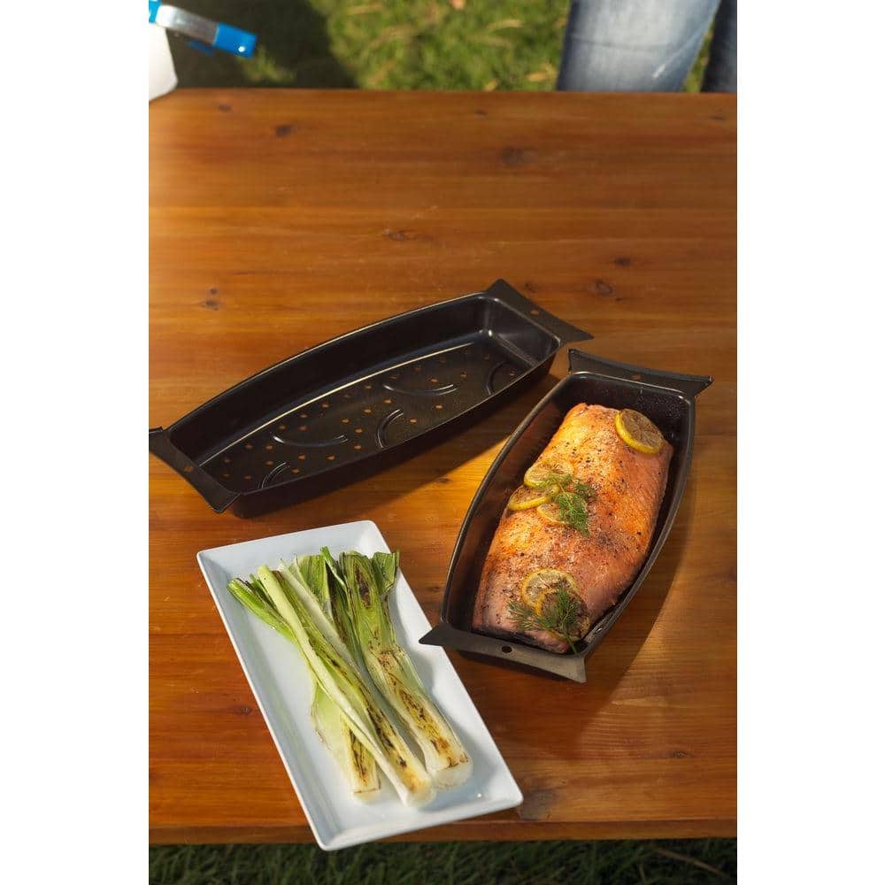 Black Aluminized Steel Grill Steam Bake Multi-Cooker