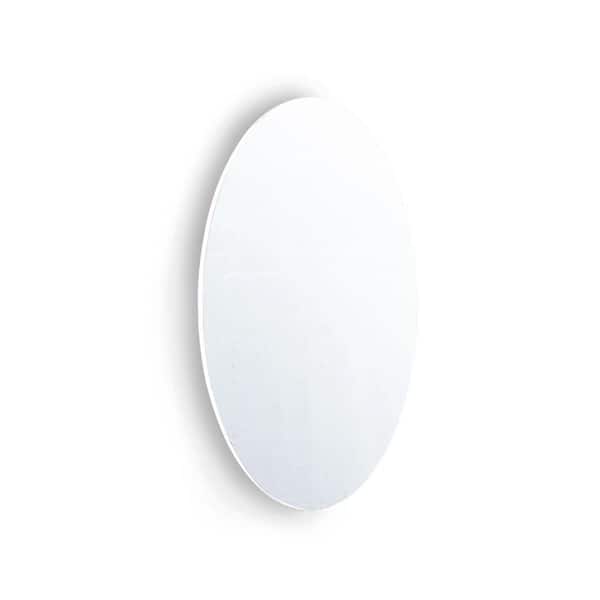 Miscool Anky 14.76 in. W x 25.20 in. H Oval Frameless Wall Mounted Decorative Mirror, Bathroom Beveled HD Makeup Mirror