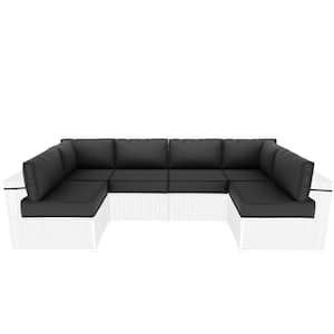 26 in. x 26 in. x 5 in. (14-Piece) Deep Seating Outdoor Sectional Cushion Black