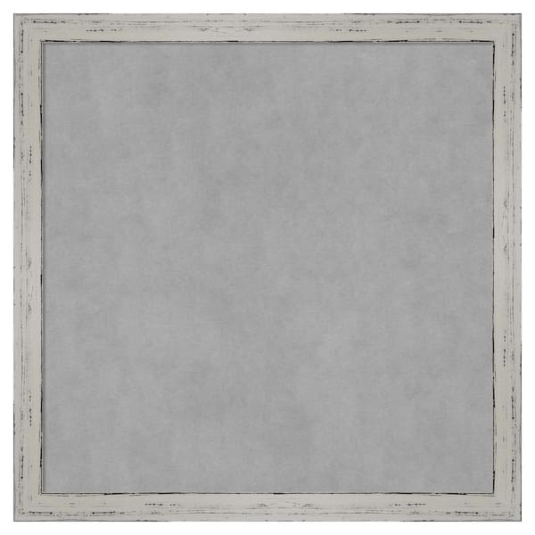 Amanti Art Shiplap White Narrow 13 in. x 13 in Framed Magnetic Board