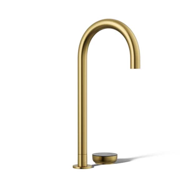 Aquifer 4X1 No Faucet Handle Tall Arc Beverage Faucet In Vibrant Brushed Moderne Brass