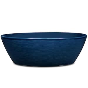 Colorscapes Navy-on-Navy Swirl 10.25 in., 90 fl. oz. (Blue) Porcelain Round Serving Bowl