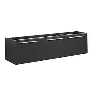 Vista 60 in. Modern Wall Hung Bath Vanity Cabinet Only in Black