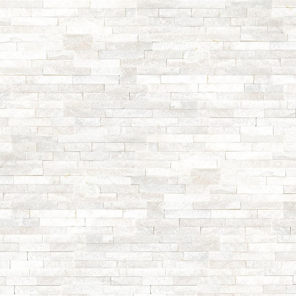 MSI Arctic White Ledger Panel 5.90 in. x 23.62 in. Textured Marble Stone Look Wall Tile (210 sq. ft./Pallet)