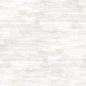 Arctic White Ledger Panel 6 in. x 24 in. Splitface Marble Wall Tile (6 sq. ft./Case)