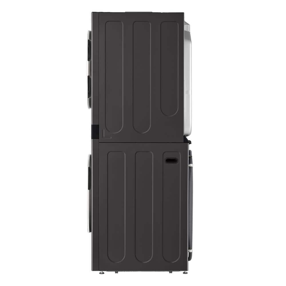 Black Steel 27" Smart Gas Washer and Dryer Set with LED Display