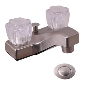 3 in. Lavatory Faucet with Pop-Up Drain Plug Non-Metallic in Satin Nickel
