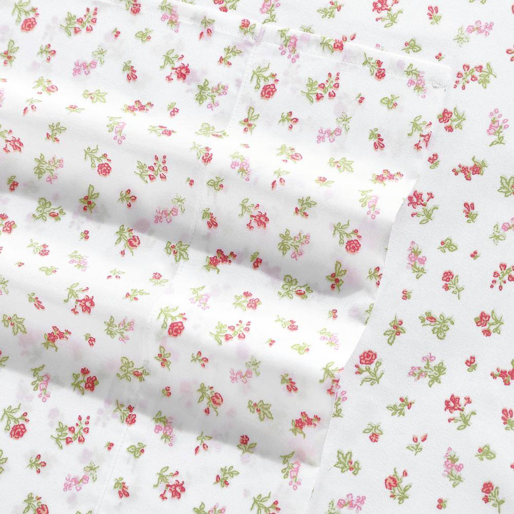 Mae Pink Floral Queen Polyester Microfiber Sheet Set