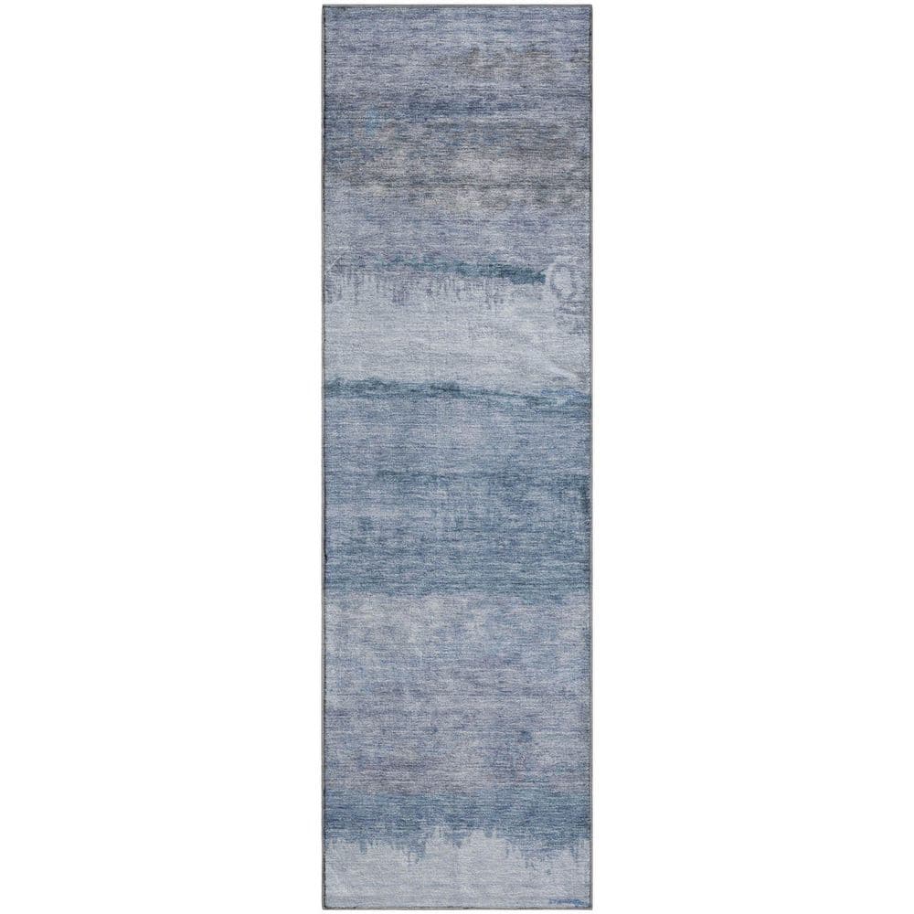 Mayfield Premium Machine Washable Abstract AMF2156 Blue 2 ft. x 7 ft. Runner Rug price history on PriceWatchPro