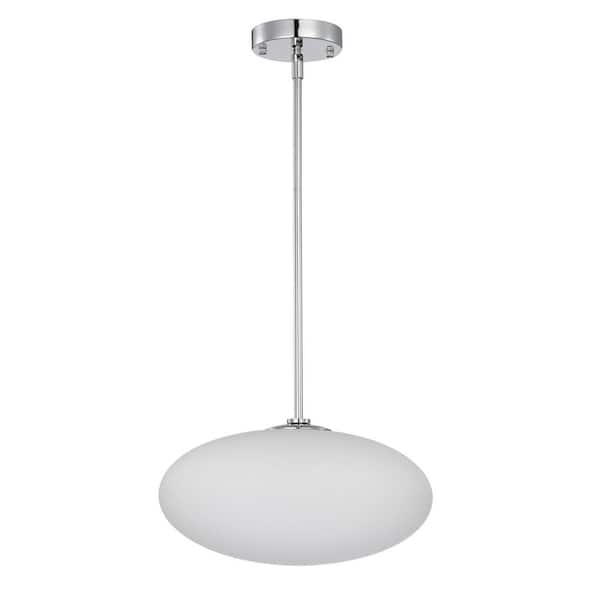 Livia 13.8 in. 1-Light Indoor Chrome Finish Pendant Light