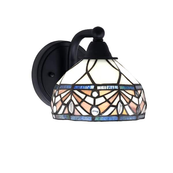 Unbranded Madison 7 in. 1-Light Matte Black Wall Sconce with Standard Shade