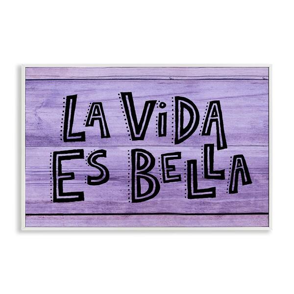 Stupell Industries Life is Beautiful Purple by SD Graphics Studio White Framed Typography Giclee Art Print 12 in. x 18 in.