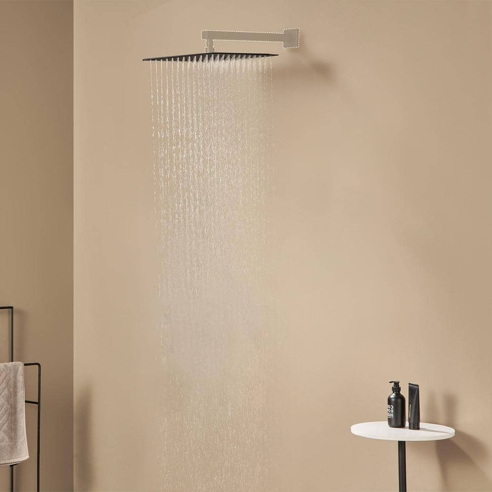 10" Matte Black Stainless Steel Square Rain Shower Head