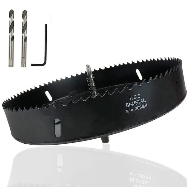Hole Saw 8 in. Dia Drill Bit for Wood Plastic Drywall Thin Metal with Sharp Teeth and Spring Loaded Design