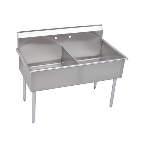 Dependabilt 39 in. Freestanding Stainless Steel 2 Compartments Scullery Commercial Sink