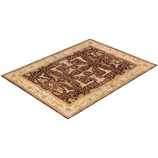 Oushak Red 8 ft. x 10 ft. Floral Wool Indoor Area Rug