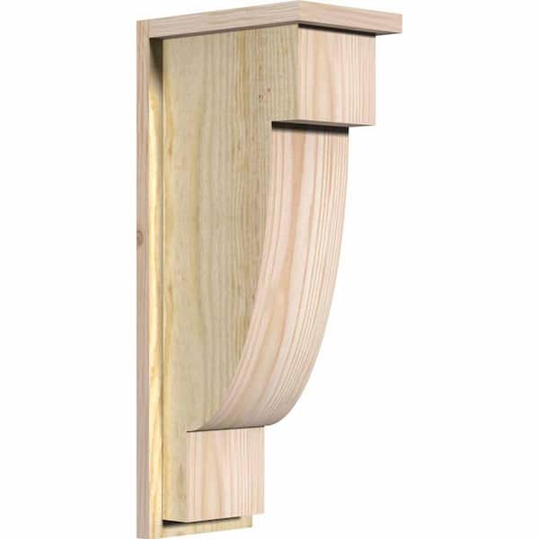 Ekena Millwork 8 in. x 12 in. x 28 in. Douglas Fir Alpine Rough Sawn Corbel with Backplate