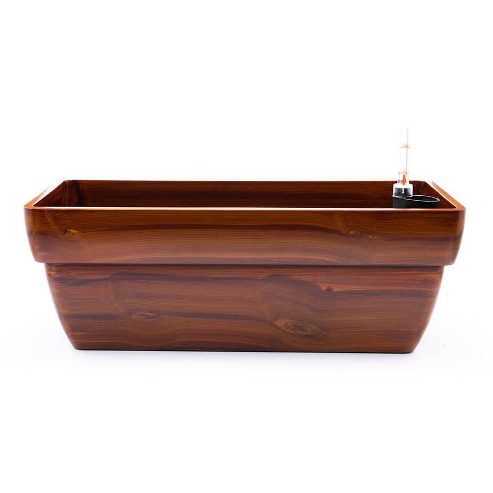 22.8 in. L x 9.8 in. W x 8.2 in. H 31.7 qt. Dark Wood Plastic Rectangle Sel