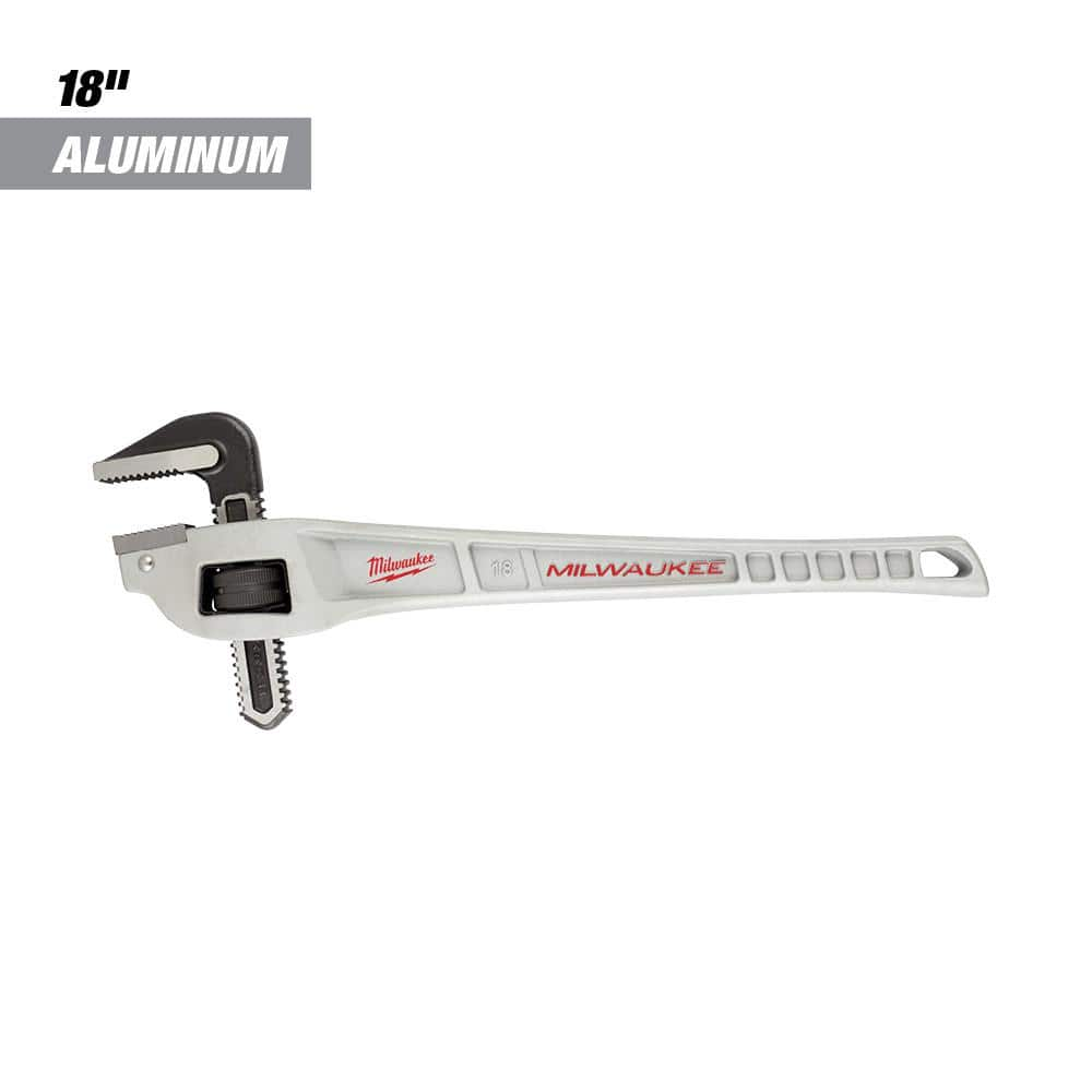 Milwaukee 18 in. Aluminum Offset Pipe Wrench 48-22-7185 - The Home Depot