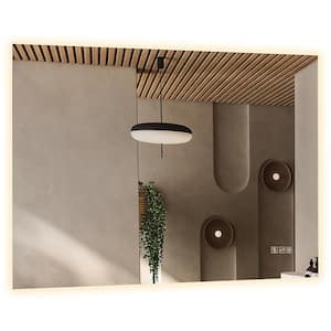 40 in. W x 32 in. H Rectangular LED Backlit Mirror Frameless Anti-Fog Wall Bathroom Vanity Mirror