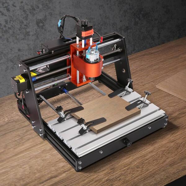 CNC Router Machine, 60 Watt, Control Wood Engraving Carving Milling Machine Kit, 11.8 in. L x 7.87 in. W x 2.36 in. H