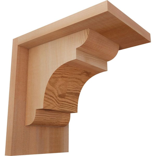 Ekena Millwork 5-1/2 in. x 8 in. x 8 in. New Brighton Smooth Western Red Cedar Corbel with Backplate