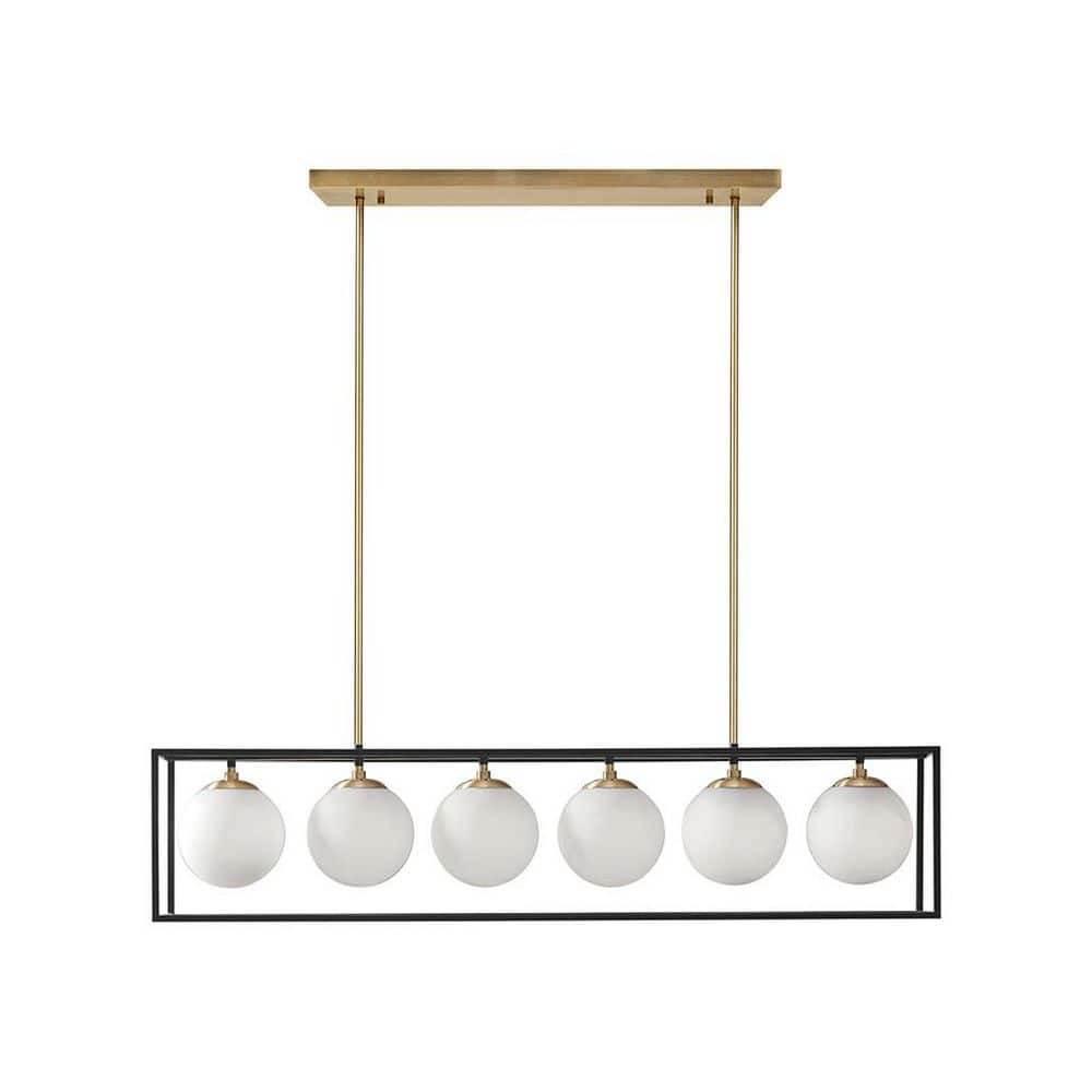 6 light Black Antique Brass No Decorative Accents Tier Linear Chandelier for Dining Room with No Bulbs Included price history on PriceWatchPro