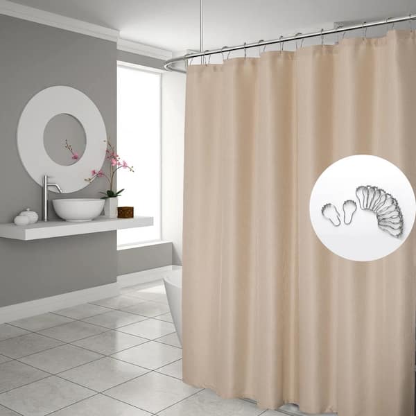 Dainty Home Shower Curtain Hotel White Shower Curtain Bathroom Curtain Shower Curtain Set With 12 Hooks 70 X 72 Long Shower Curtains