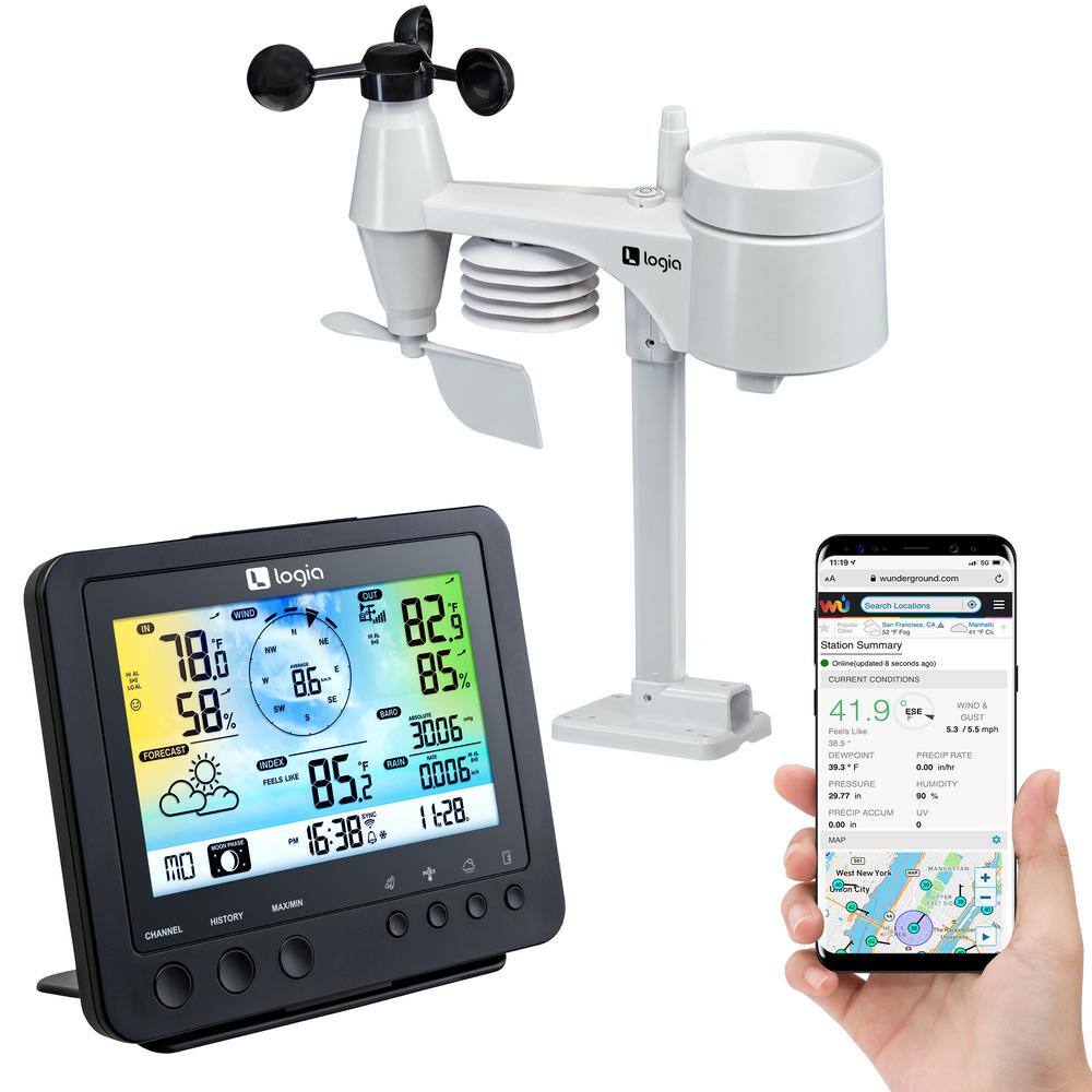 10-in-1 Wireless Weather Station Sensor PC Phone Connect Remote Monitor WIFI 