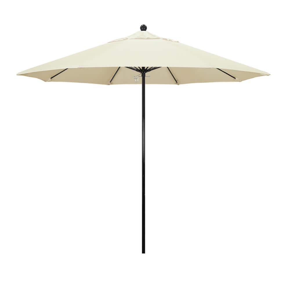 California Umbrella 9 ft. Fiberglass Market Push Lift Patio Umbrella in ...