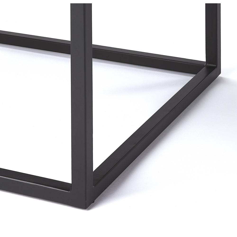 Modern Industrial Mango Wood & Iron End Table with Drawer
