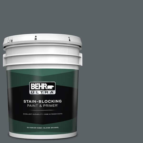 BEHR ULTRA 5 gal. Home Decorators Collection #HDC-AC-25 Blue Metal Semi-Gloss Enamel Exterior Paint & Primer