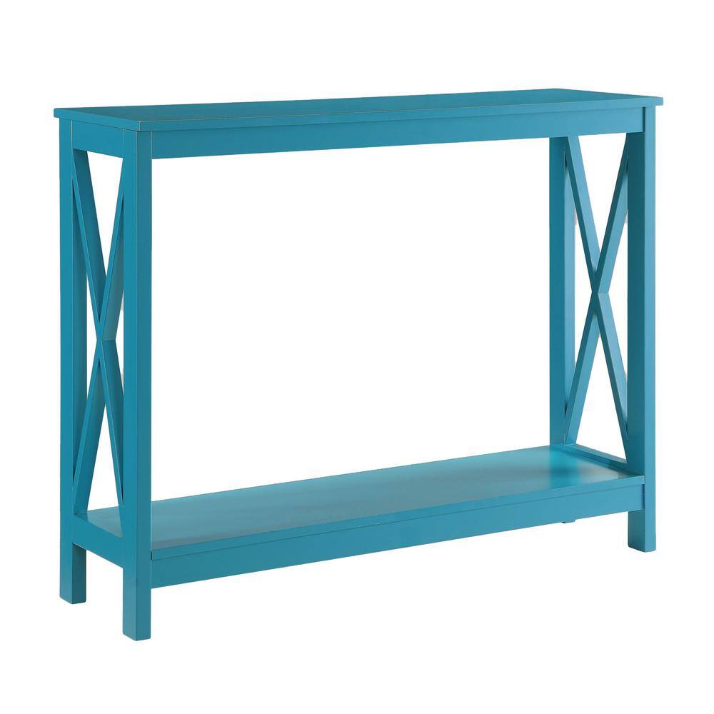 Oxford 40'' Blue Wood Console Table with Storage Shelf