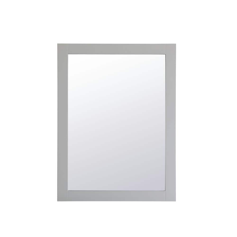 36 in. H x 27 in. W Rectangle Framed Grey Modern Vanity Mirror
