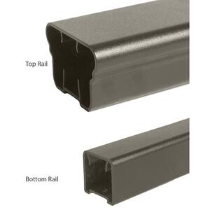 Plus 8 ft. x 36 in. Charcoal Gray Fine Textured Aluminum Level Rail Kit