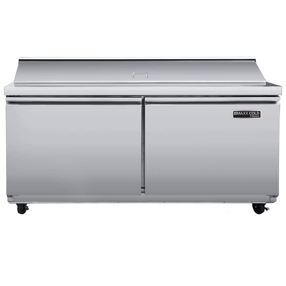 V-Series 2-Door Refrigerated Sandwich and Salad Prep Station, 60-Watt, 17.3 cu. ft. in Stainless Steel
