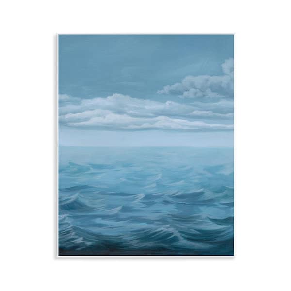 Stupell Industries Clouds over Sea Waves by Grace Popp Unframed Coastal Graphic Art Print 14 in. x 11 in.