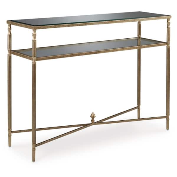 Cloverty Sofa Table - Aged Gold Finish Cloverty Sofa Table - Aged Gold Finish