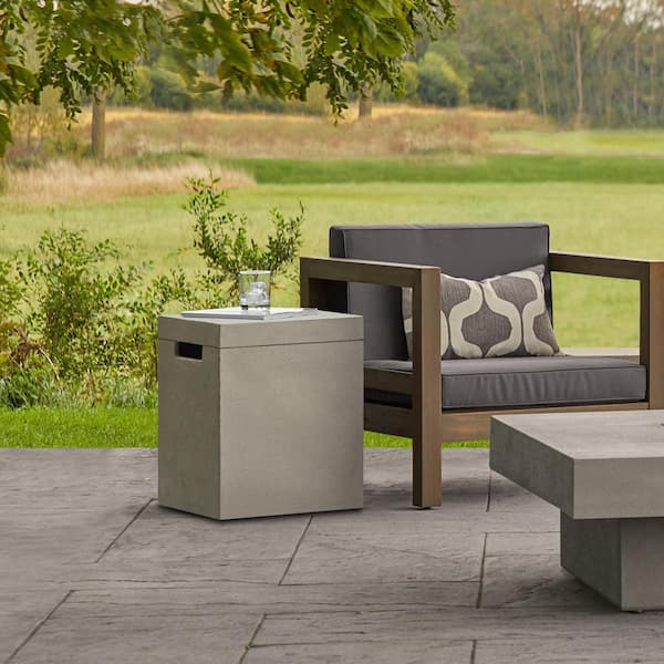 JENSEN CO Scarborough Brookhurst 17 in. X 20 in. Outdoor GFRC Propane Tank Cover in Flint