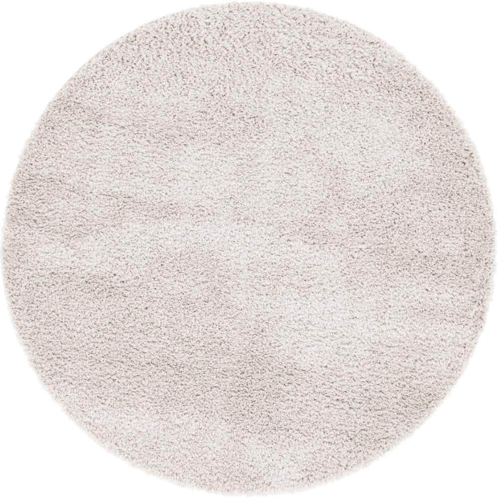 Unique Loom Davos Shag Linen ft. x ft. Round Area Rug 3145998 The Home  Depot