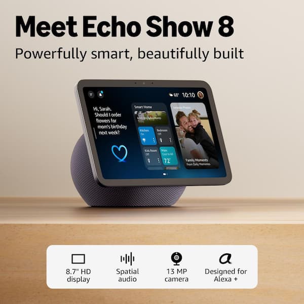 Amazon Echo Show 8 Vibrant HD 8.7 in. Display with Spatial Audio