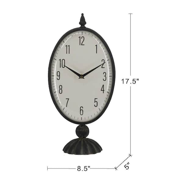 Vintage-Inspired Black oval Gear Decorative Table Clock with White