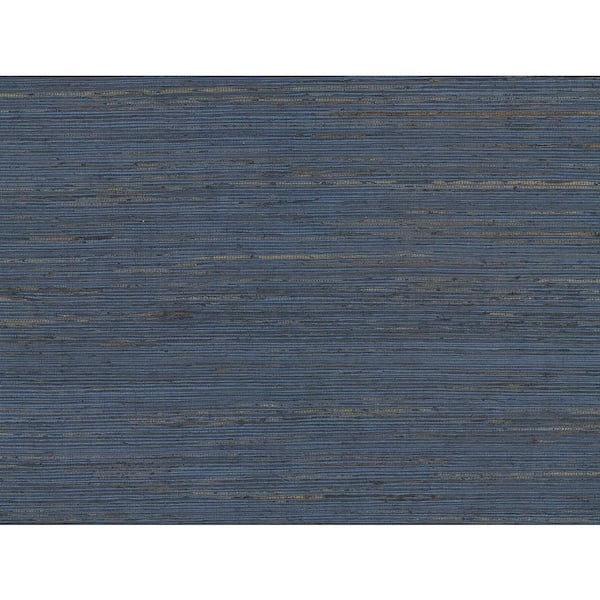 A-Street Prints Pattini Indigo Grasscloth Indigo Wallpaper Sample