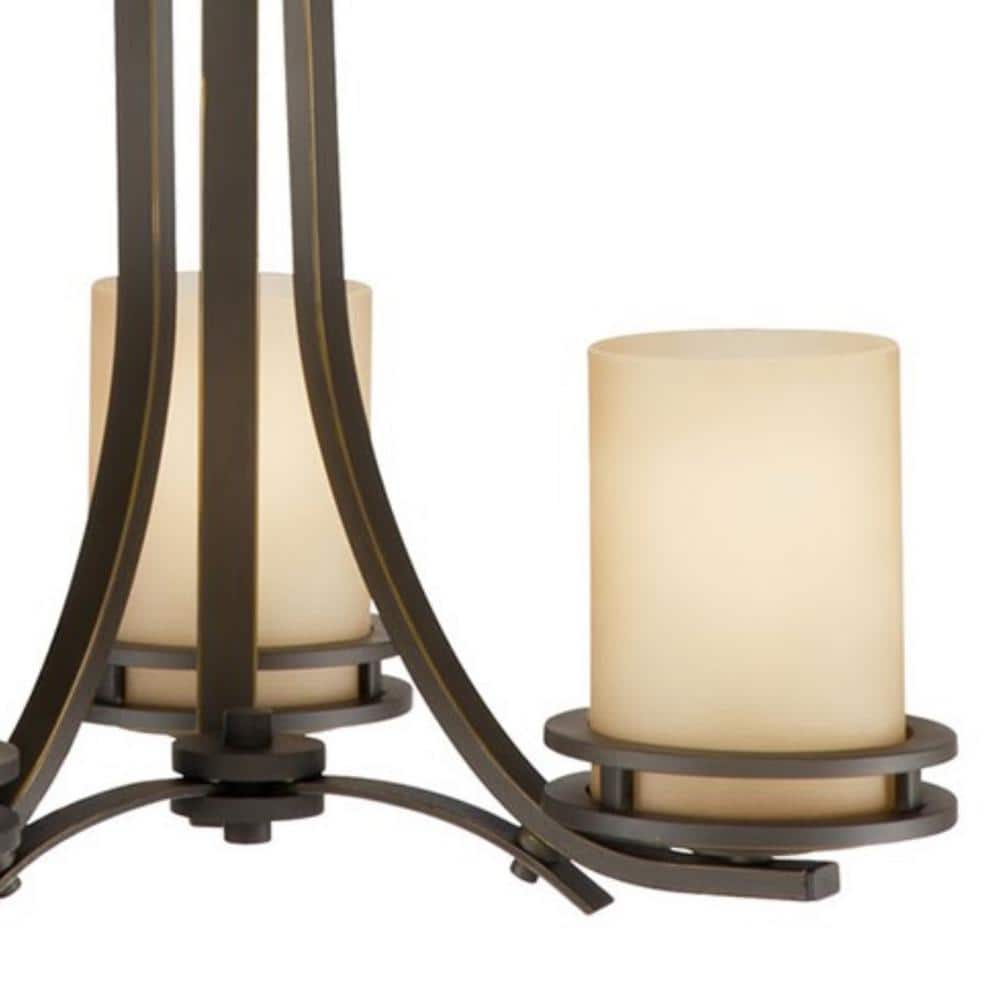 Olde Bronze Mini Chandelier with Light Umber Glass