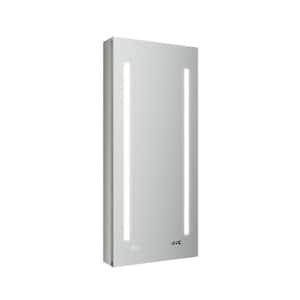 Tiempo 15 in. W x 36 in. H Rectangular Aluminum Medicine Cabinet with Mirror - LED Lighting and Defogger - Right Hinge