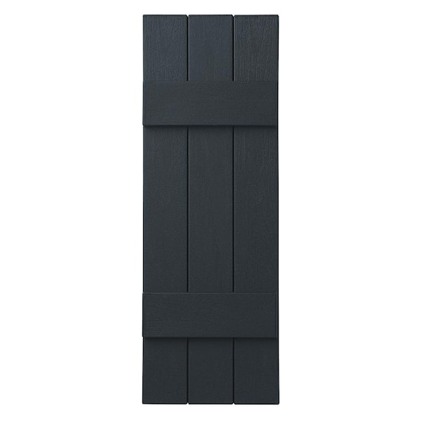 Ply Gem 11 in. x 43 in. Polypropylene Plastic 3-Board Closed Board and Batten Shutters Pair in Dark Spruce