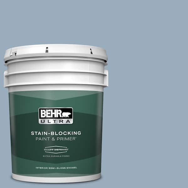 BEHR ULTRA 5 gal. #S510-3 Ombre Blue Extra Durable Semi-Gloss Enamel Interior Paint & Primer