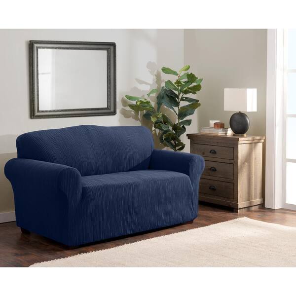 Stretch Sensations Stretch Birchwood Sofa Slipcover Navy