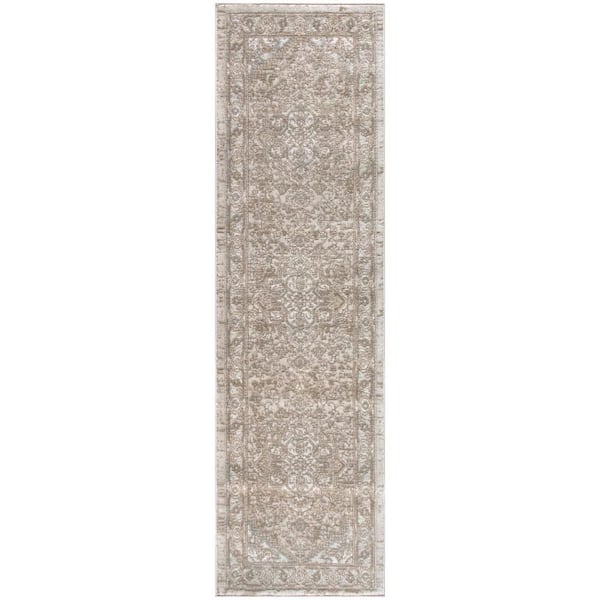 Nourison Concerto Beige 2 ft. x 8 ft. Center medallion Transitional Runner Area Rug