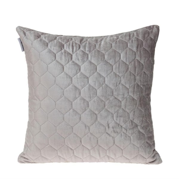 HomeRoots Taupe Solid Polyester 20 in. x 20 in. Throw Pillow